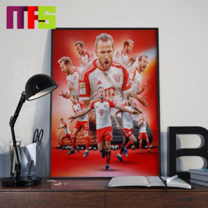 Bayern Munich Harry Kane Hat Trick Hits 30 Bundesliga Goals In 25 Games Home Decor Poster Canvas