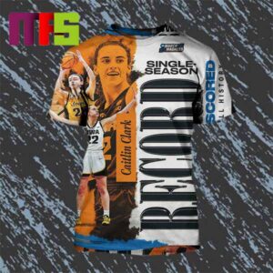 Caitlin Clark Record Single Season Most Points Scored In Division I Women Basketball History All Over Print Shirt