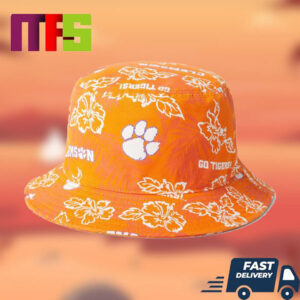 Clemson Tigers NCAA Team With Paws Logo Summer Break Orange Bucket Hat Clemson Tigers NCAA Team With Paws Logo Summer Break Orange Bucket Hat