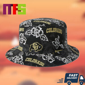 Colorado Buffaloes NCAA Team Buffaloes Logo CU Floral Black Bucket Hat