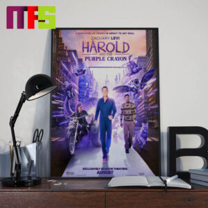 First Poster For Harold And The Purple Crayon Starring Zachary Levi Home Decor Poster Canvas