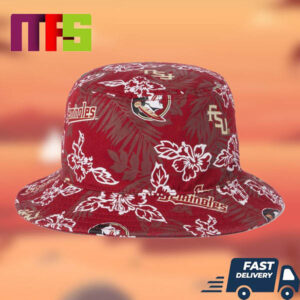 Florida State Seminoles NCAA Team Red Floral Logo Summer Vacation Bucket Hat Florida State Seminoles NCAA Team Red Floral Logo Summer Vacation Bucket Hat