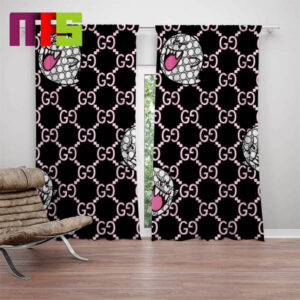 Gucci Cartoon Ghost Character With Pink Gucci Logo Home Decor Window Curtains Gucci Cartoon Ghost Character With Pink Gucci Logo Home Decor Window Curtains