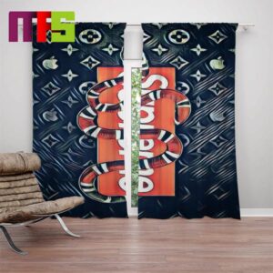 Gucci x Louis Vuitton x Apple x Supreme Milk Snake Artwork Luxury Window Curtains