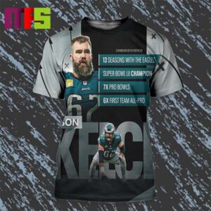 Jason Kelce Career Statistics One Of The Greatest To Play The Game All Over Print Shirt