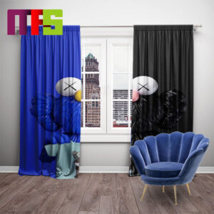 Kaws Half BFF Blue And Black Characters Home Decor Luxury Window Curtains