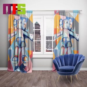 Kaws Sleep Abstract Colorful Geometric Seamless Pattern Luxury Window Curtains