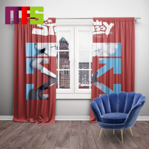 Kaws x Off White x Stussy White Kaws Home Decor Red Window Curtains