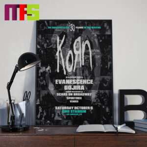 Korn An Unparalleled 30 Years In The Making At BMO Stadium Los Angeles CA On October 5th Home Decor Poster Canvas