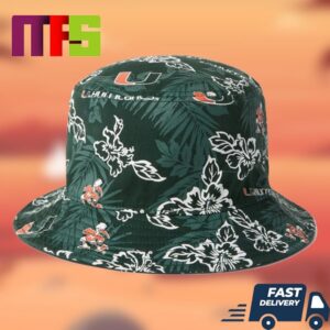 Miami Hurricanes NCAA Team Mascot Palm Leaves Aloha Bucket Hat