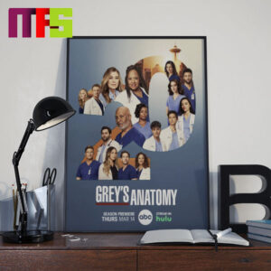 Official Grey’s Anatomy Season 20 March 14th 2024 On Hulu Home Decor Poster Canvas