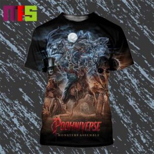 Poohniverse Monsters Assemble Unite In A Horror Team Up Movie 2025 All Over Print Shirt