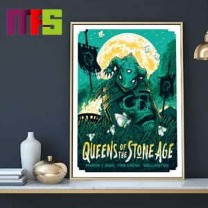 Queens Of The Stone Age Wellington New Zealand At TSB Arena On March 1st 2024 Home Decor Poster Canvas