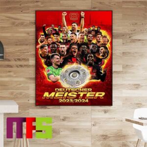Bayer Leverkusen 2024 Bundesliga Champions First Ever Home Decor Poster Canvas