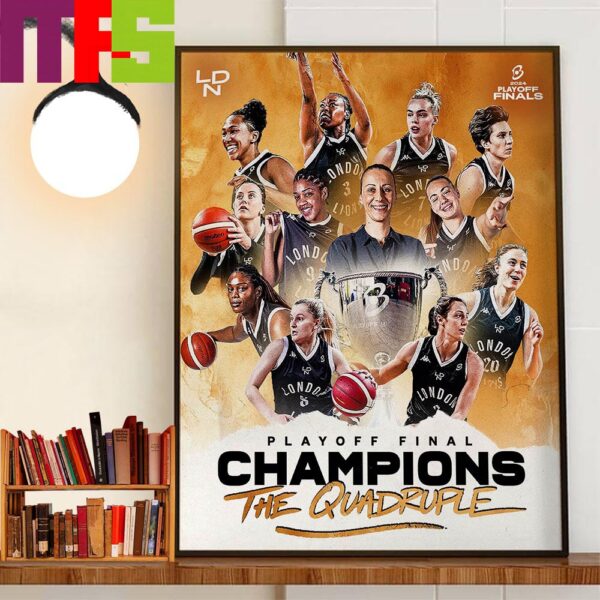 2024 Playoff Final Champions Are London Lions For 4-Peat Home Decorations Poster Canvas