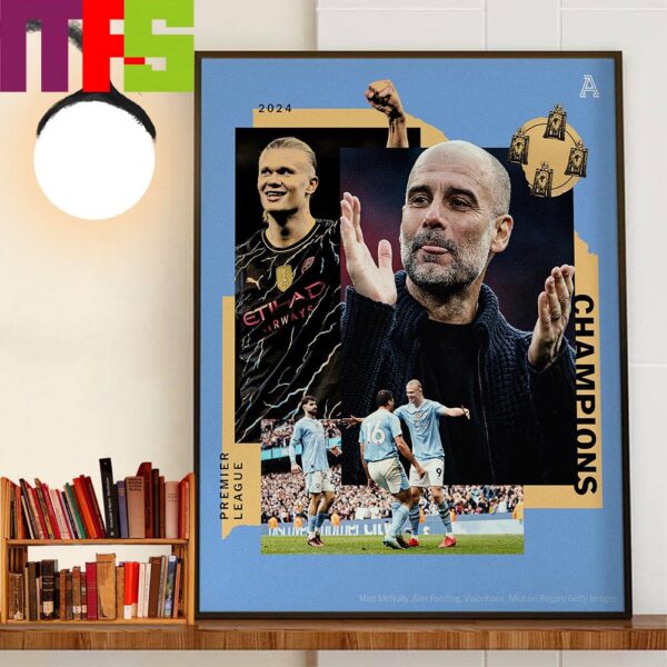 2024 Premier League Champions Are Manchester City Home Decorations Poster Canvas