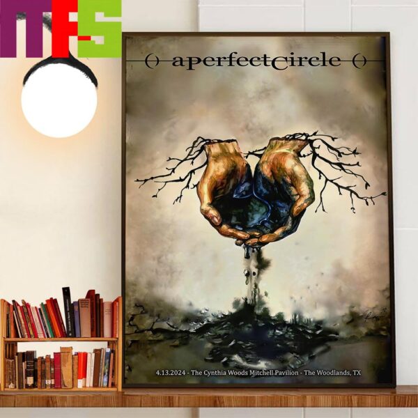 A Perfect Circle Poster At Cynthia Woods Mitchell Pavilion The Woodlands TX April 13th 2024 Wall Decor Poster Canvas