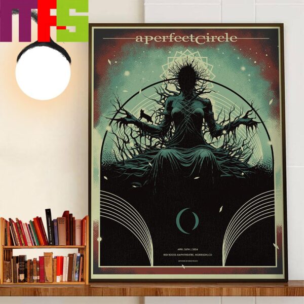 A Perfect Circle Poster At The Red Rocks Amphitheatre Morrison CO April 26th 2024 Wall Decor Poster Canvas