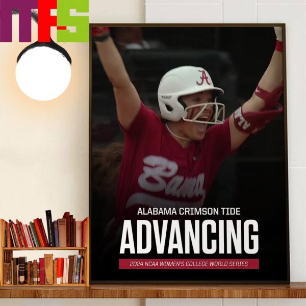 Alabama Crimson Tide Advancing 2024 NCAA Womens College World Series Wall Art Decor Poster Canvas