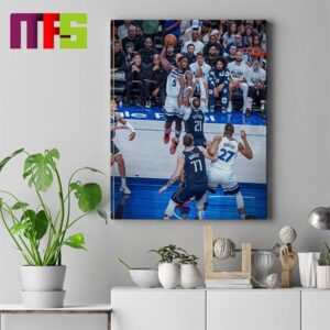 Anthony Edwards Poster Dunk Minnesota Timberwolves In The Western Conference Finals 2024 NBA Playoffs Home Decor Poster Canvas