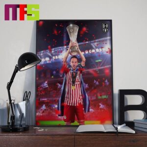 Ayoub El Kaabi Goal For Olympiacos To Win The UEFA Europa Conference League 2024 Home Decor Poster Canvas