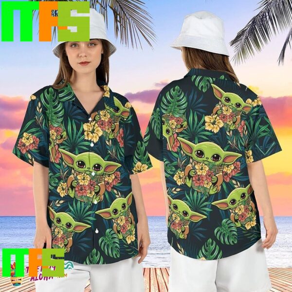 Baby Yoda Mandalorian Hibiscus Tropical Grogu Aloha Hawaiian Shirt Gifts For Men And Women Hawaiian Shirt