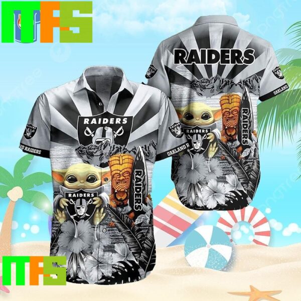Baby Yoda Star Wars Loves NFL Las Vegas Raiders Hawaiian Shirt Gifts For Men And Women Hawaiian Shirt