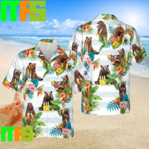 Bear Drinking Beer Flowers Trendy Hawaiian Shirt Gifts For Men And Women Hawaiian Shirt Bear Drinking Beer Flowers Trendy Hawaiian Shirt Gifts For Men And Women Hawaiian Shirt