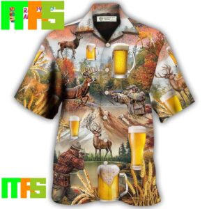 Beer And Hunting Deer Autumn Moutain Hawaiian Shirt Gifts For Men And Women Hawaiian Shirt