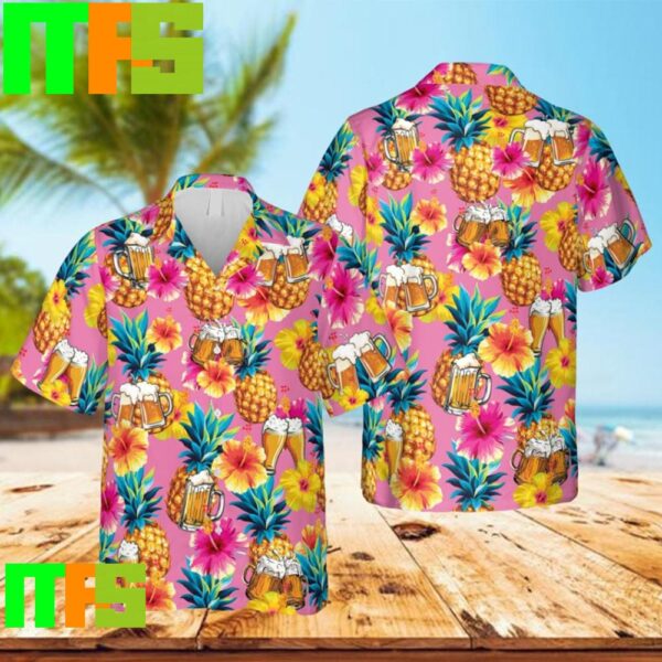 Beer Cheers Pineapple Pink Hawaiian Shirt Gifts For Men And Women Hawaiian Shirt