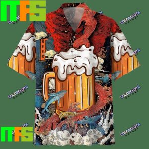 Beer Cup In Ocean Red Blue Hawaiian Shirt Gifts For Men And Women Hawaiian Shirt
