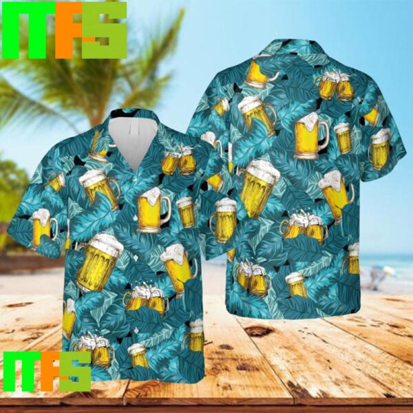 Beer Cups And Tropical Plants Hawaiian Shirt Gifts For Men And Women Hawaiian Shirt