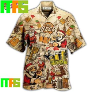Beer Drinking Beer With Santa Claus Hawaiian Shirt Gifts For Men And Women Hawaiian Shirt