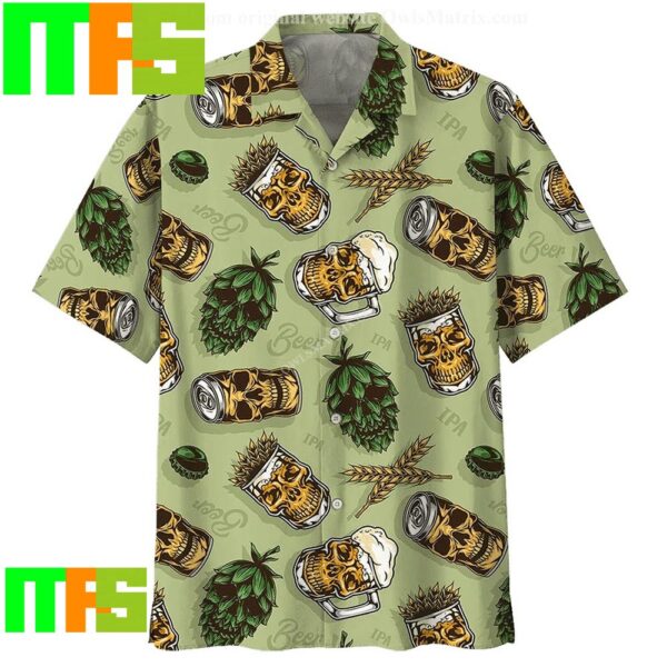 Beer Skull Cups Wheats And Hops Hawaiian Shirt Gifts For Men And Women Hawaiian Shirt