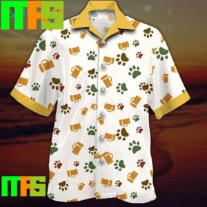 Beer and Paw Prints Dog Hawaiian Shirt Gifts For Men And Women Hawaiian Shirt