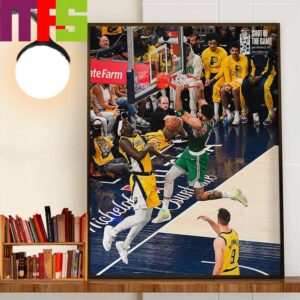 Boston Celtics Jayson Tatum Poster Dunk Pascal Siakam Indiana Pacers In Game 4 Of The Eastern Conference Finals 2024 NBA Playoffs Wall Art Decor Poster Canvas
