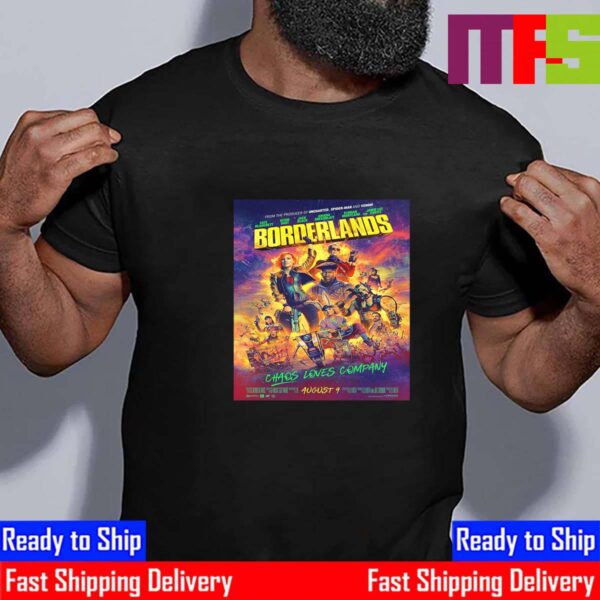 Chaos Loves Company Borderlands Movie Official Poster In Theaters On August 9th 2024 Essential T-Shirt