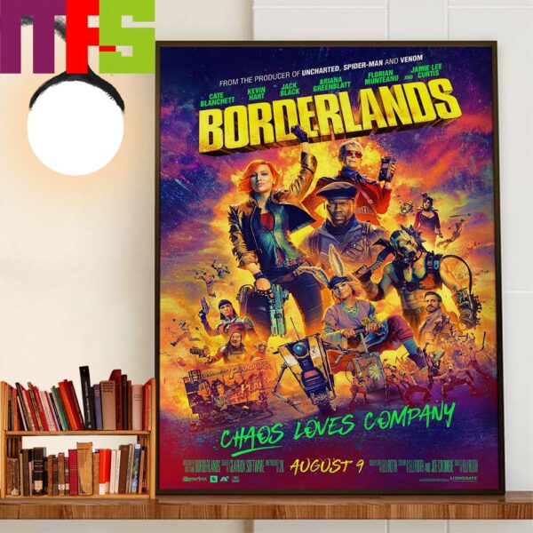 Chaos Loves Company Borderlands Movie Official Poster In Theaters On August 9th 2024 Wall Decor Poster Canvas
