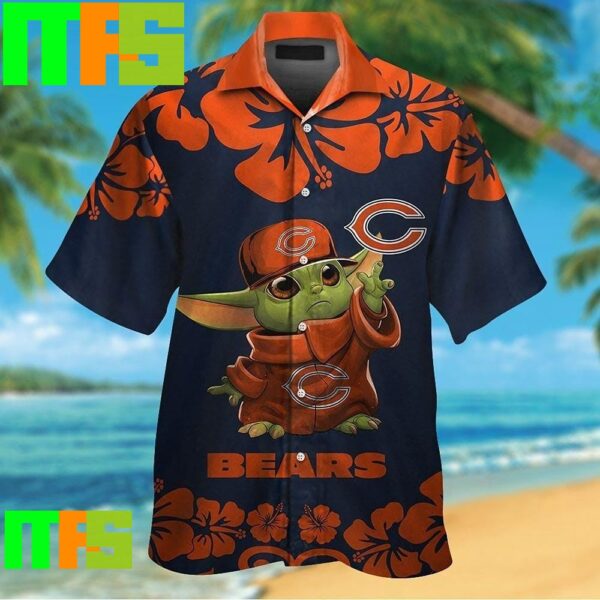 Chicago Bears Baby Yoda Tropical Hawaiian Shirt Gifts For Men And Women Hawaiian Shirt