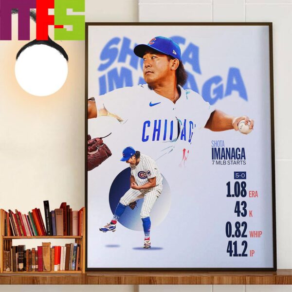 Chicago Cubs Shota Imanaga 7 MLB Starts in MLB Home Decoration Poster Canvas