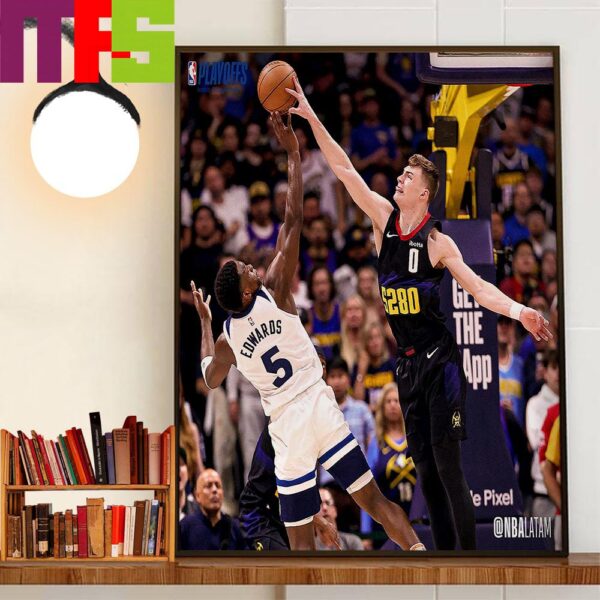 Christian Braun Block Anthony Edwards In 2024 NBA Playoffs Game Denver Nuggets vs Minnesota Timberwolves Home Decor Poster Canvas