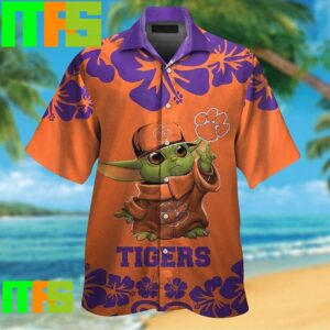 Clemson Tigers Baby Yoda Tropical Hawaiian Shirt Gifts For Men And Women Hawaiian Shirt