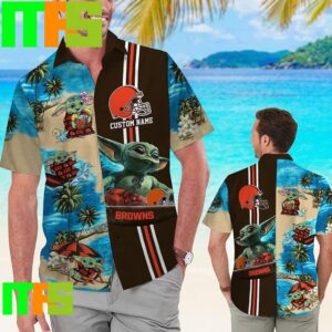 Cleveland Browns Baby Yoda Name Personalized Tropical Hawaiian Shirt Gifts For Men And Women Hawaiian Shirt