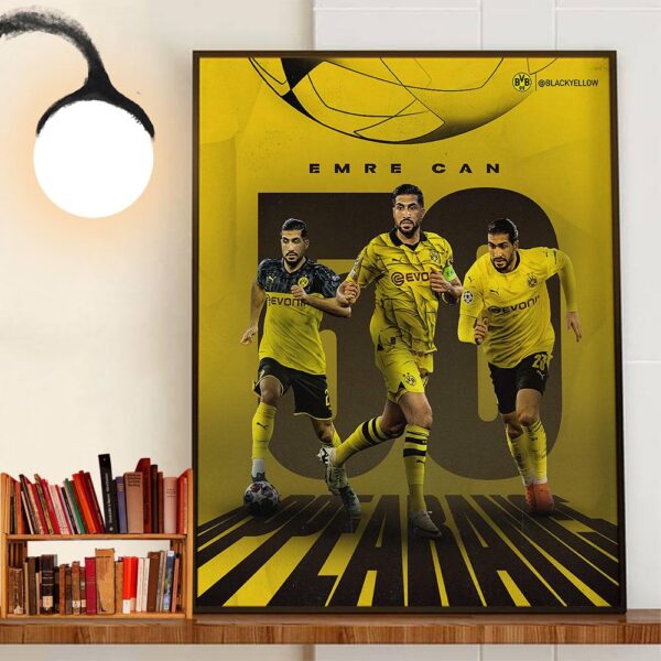 Congrats Borussia Dortmund Player Emre Can 50 UCL Appearances Wall Decor Poster Canvas