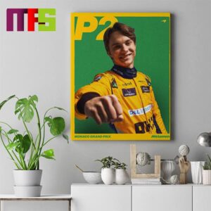 Congratulations Oscar Piastri McLaren Team First Podium In P2 The Monaco GP 2024 Home Decor Poster Canvas