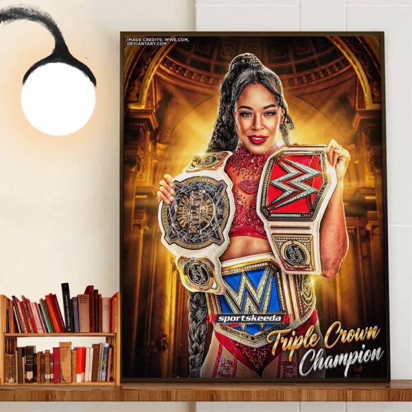 Congratulations To Bianca Belair Is The Latest Womens Triple Crown Winner Wall Decor Poster Canvas