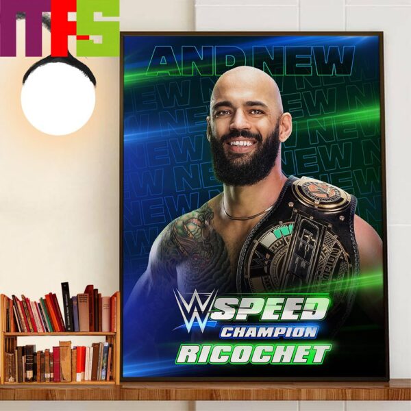 Congratulations To Ricochet Is The First-Ever WWE Speed Champion Wall Decor Poster Canvas