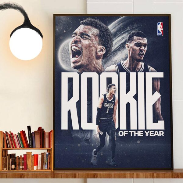 Congratulations to San Antonio Spurs Victor Wembanyama Is The 2023-24 NBA Rookie Of The Year Wall Decor Poster Canvas