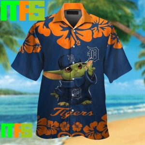 Detroit Tigers Baby Yoda Tropical Hawaiian Shirt Gifts For Men And Women Hawaiian Shirt1