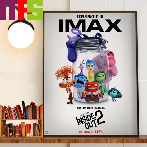 Disney x Pixar Contain Your Emotions Inside Out 2 IMAX Poster Movie Home Decor Poster Canvas